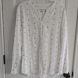 5 For 25 Croft & Barrow Women's White Polka Dot Shirt Large